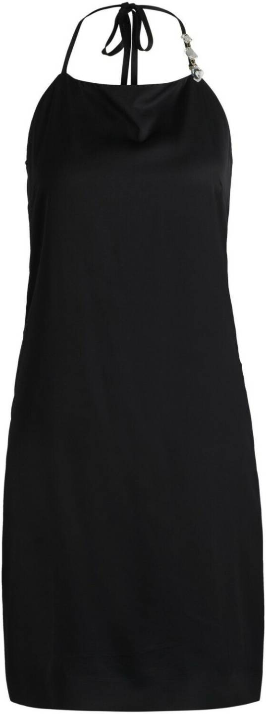 Hugo Boss Neckholder-Kleid aus Satin Kristallbesatz Dekani HC 50527460 schwarz Kleider